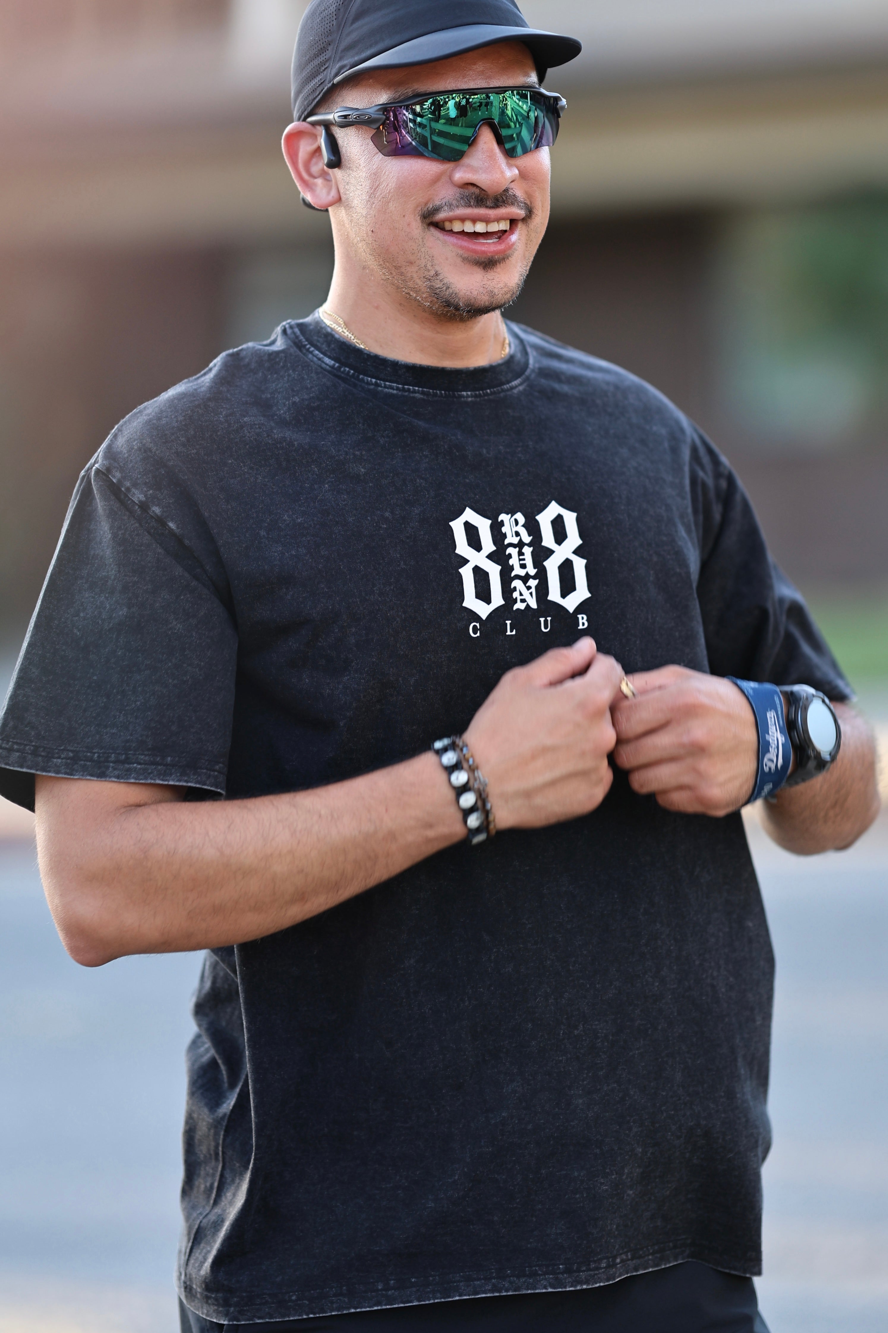 8Run8Club Tee - Mineral Wash Black