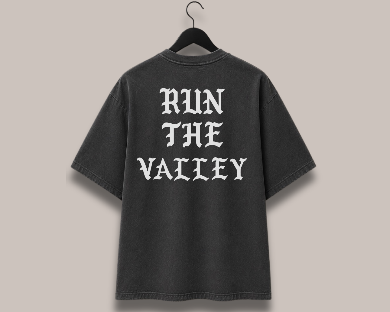 Run The Valley Tee - Mineral Wash Black