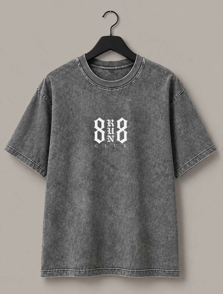 8Run8Club Tee - Mineral Wash Ash Gray