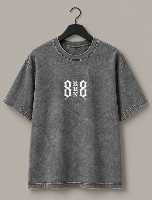 8Run8Club Tee - Mineral Wash Ash Gray