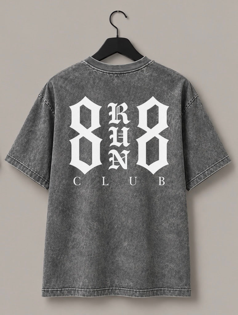 8Run8Club Tee - Mineral Wash Ash Gray