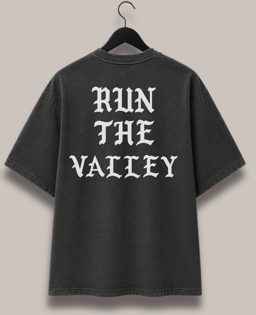 Run The Valley Tee - Mineral Wash Black